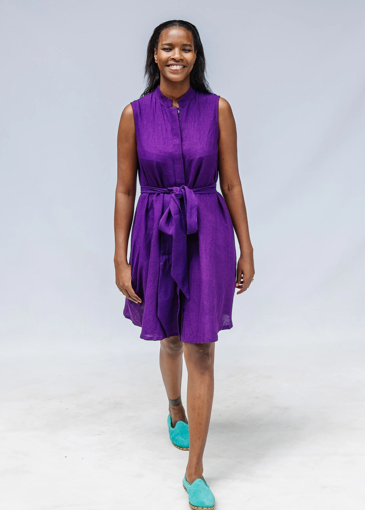Aubergine Sleeveless Dress - Image 6