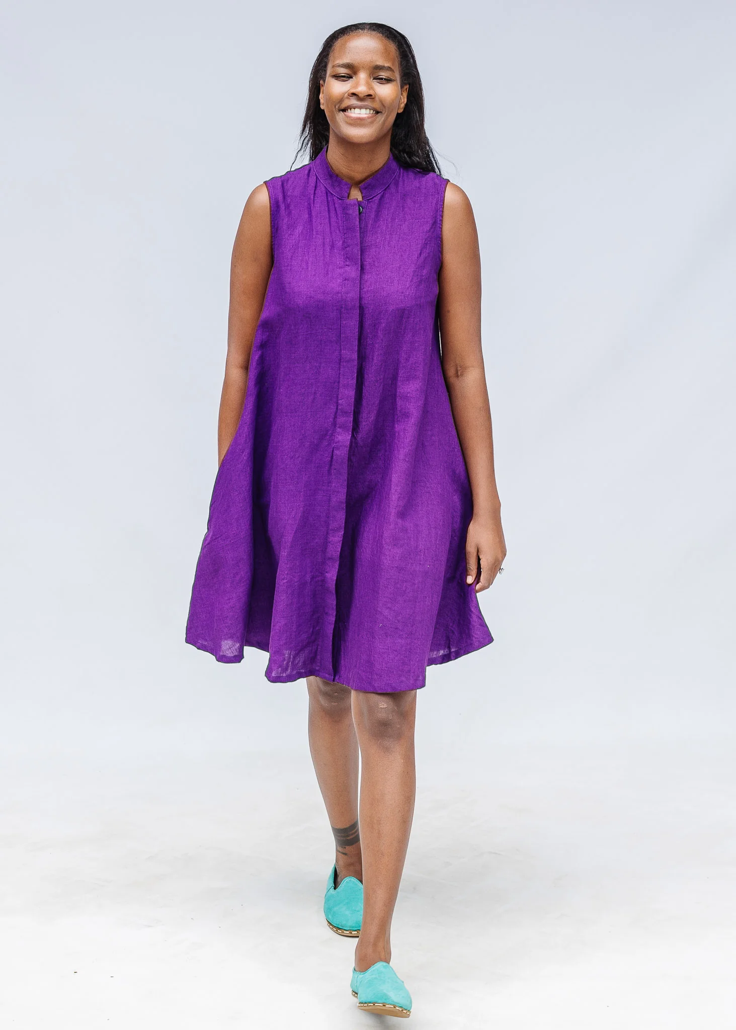 Aubergine Sleeveless Dress - Image 8