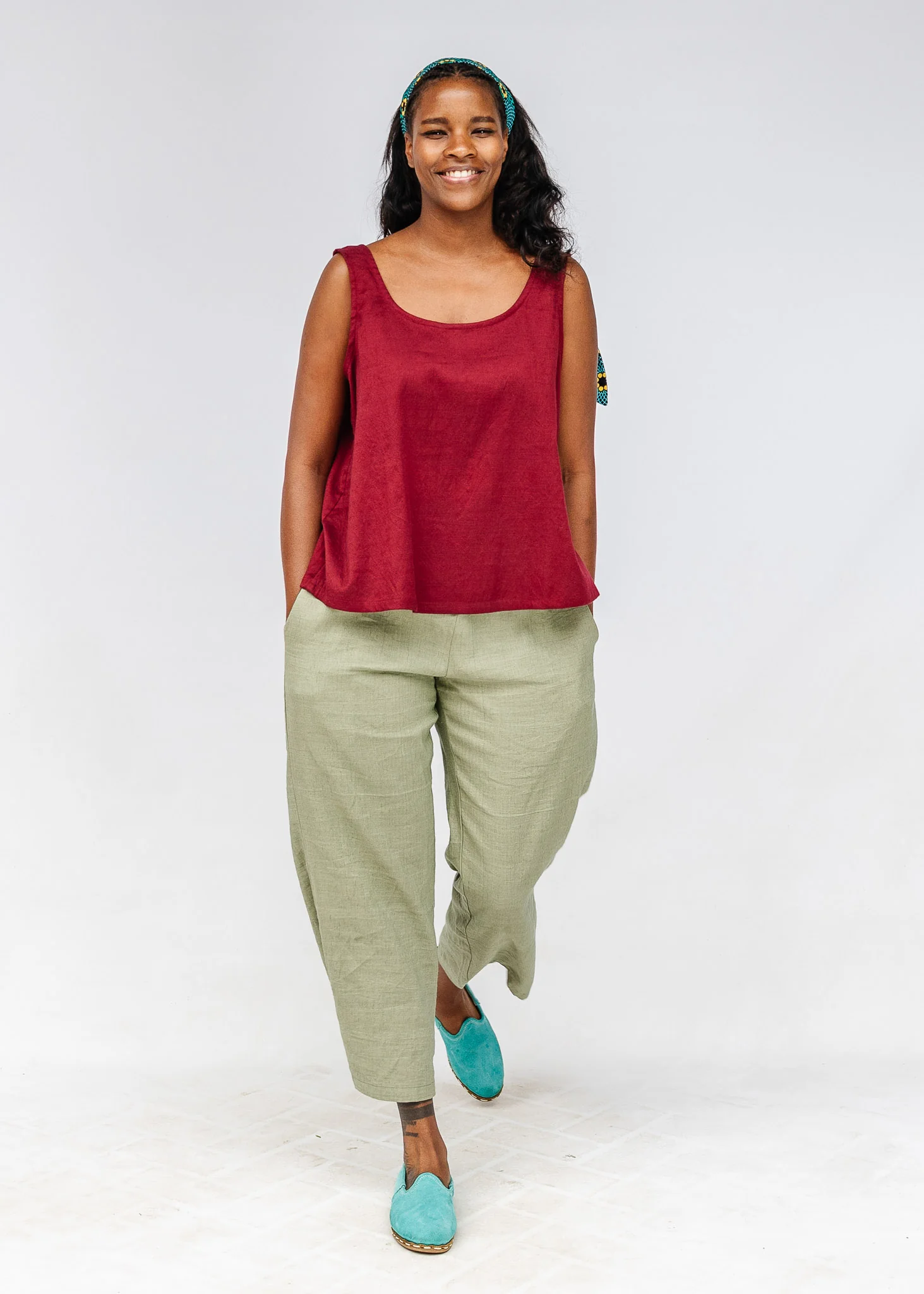 Burgundy Reversible Scoop Tank
