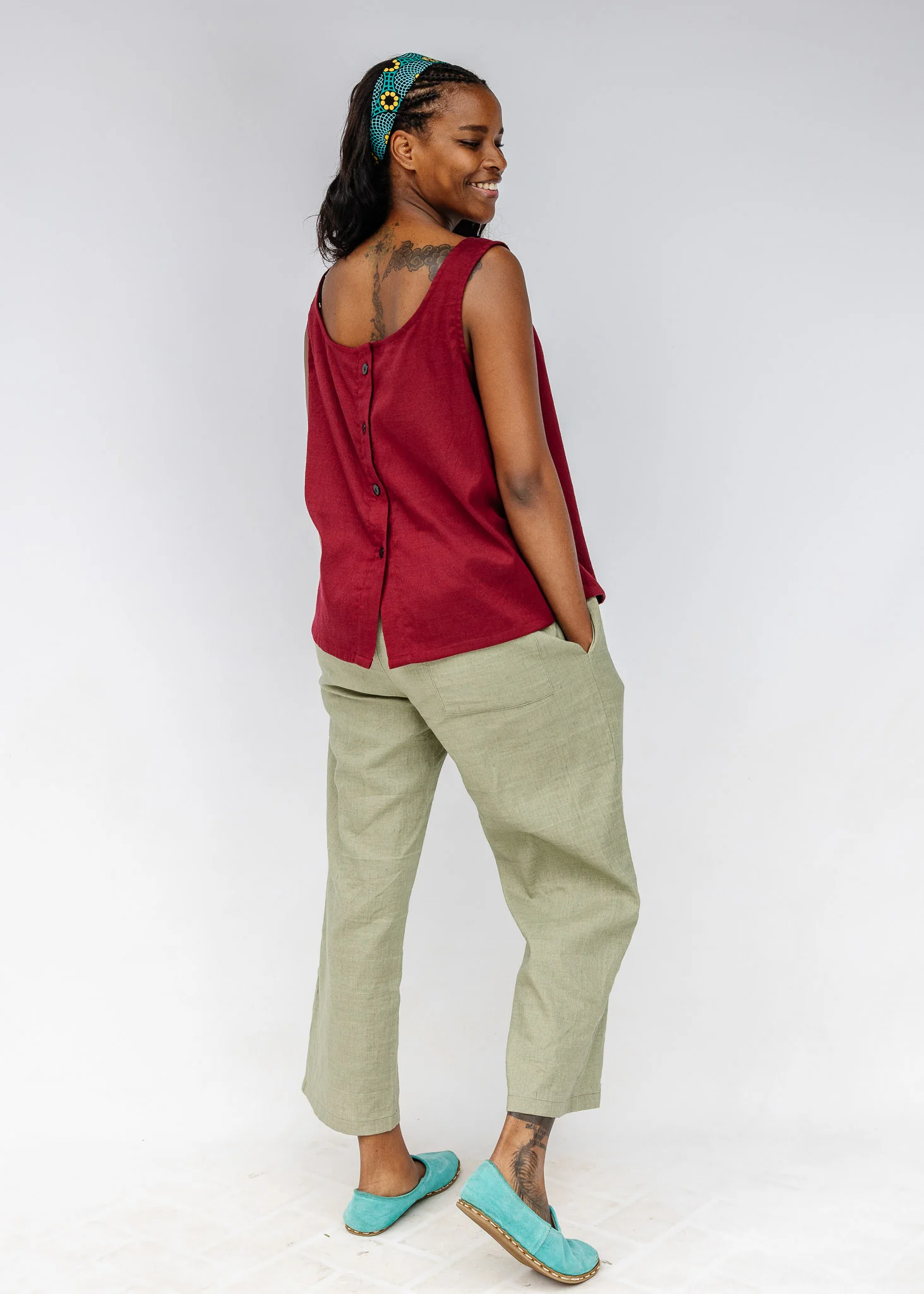 Burgundy Reversible Scoop Tank - Image 4