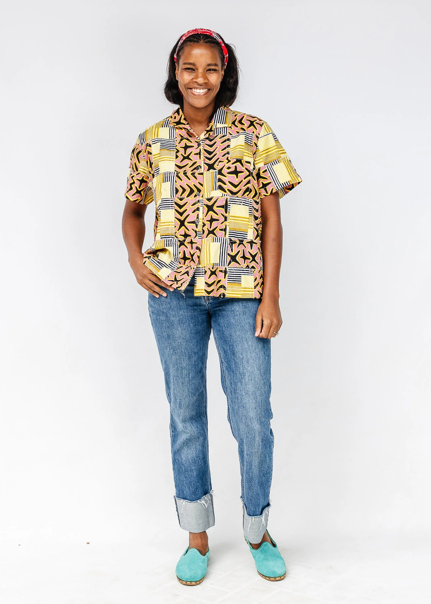 Chasma Relaxed Patchwork Short Sleeved Shirt