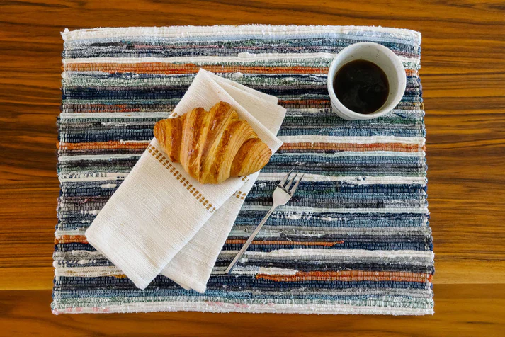 Ethiopian Handwoven Upcycled Fabric Placemat | Set of 2