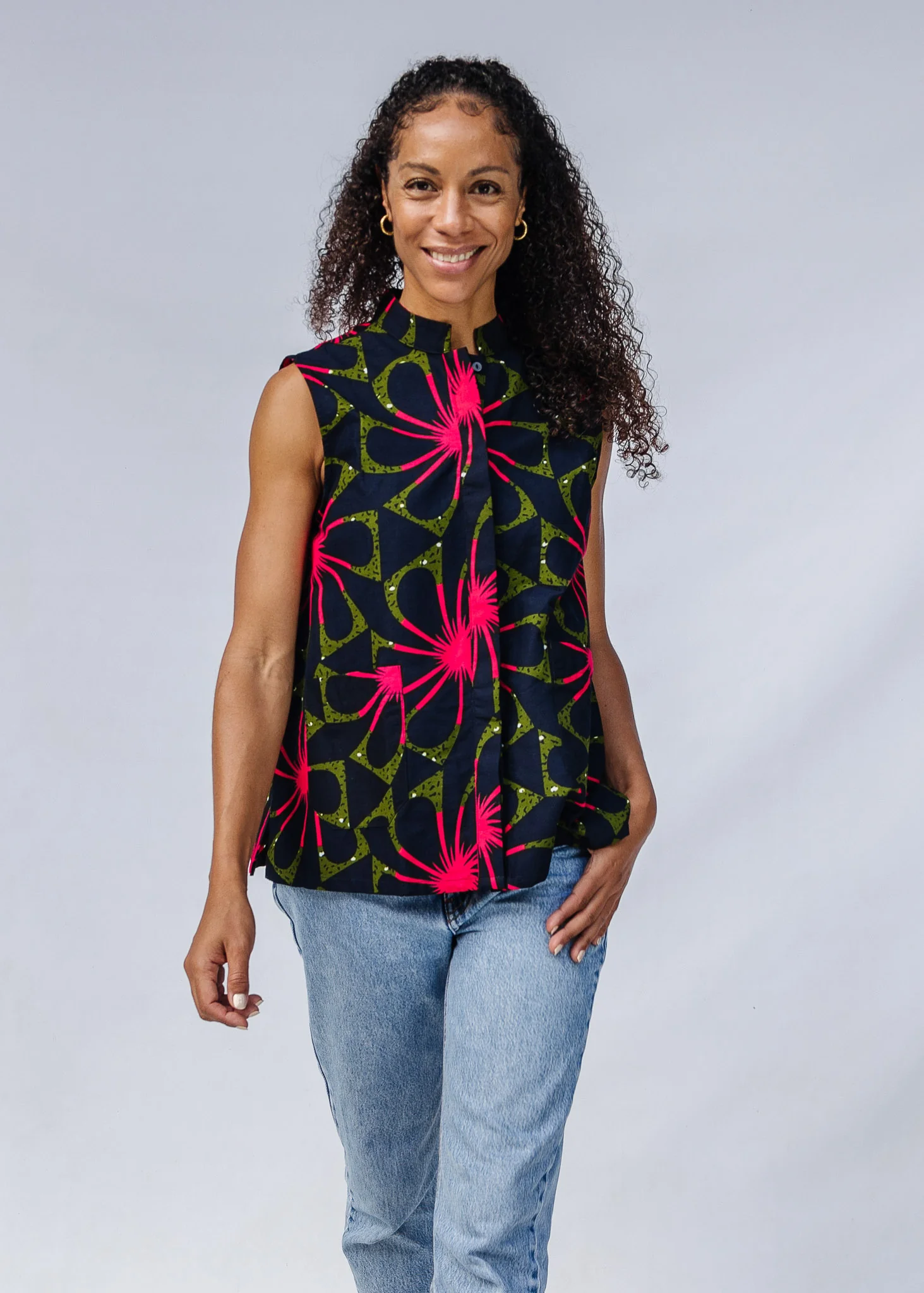 Plumeria Sleeveless Shirt